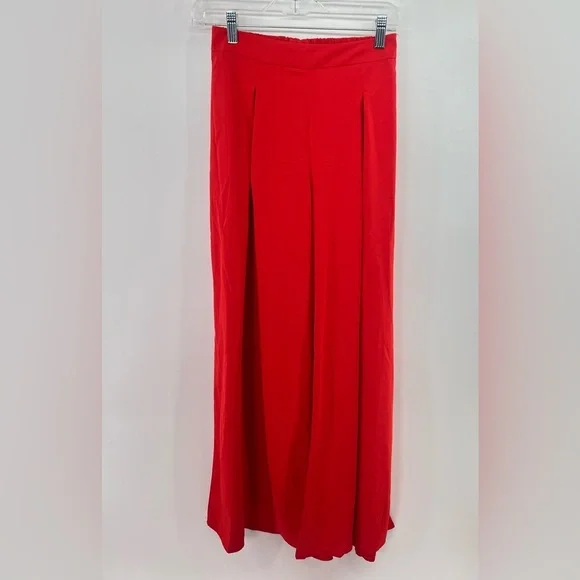Chicways red matching pants set with crop top and wide leg trousers size s small - Picture 6 of 11